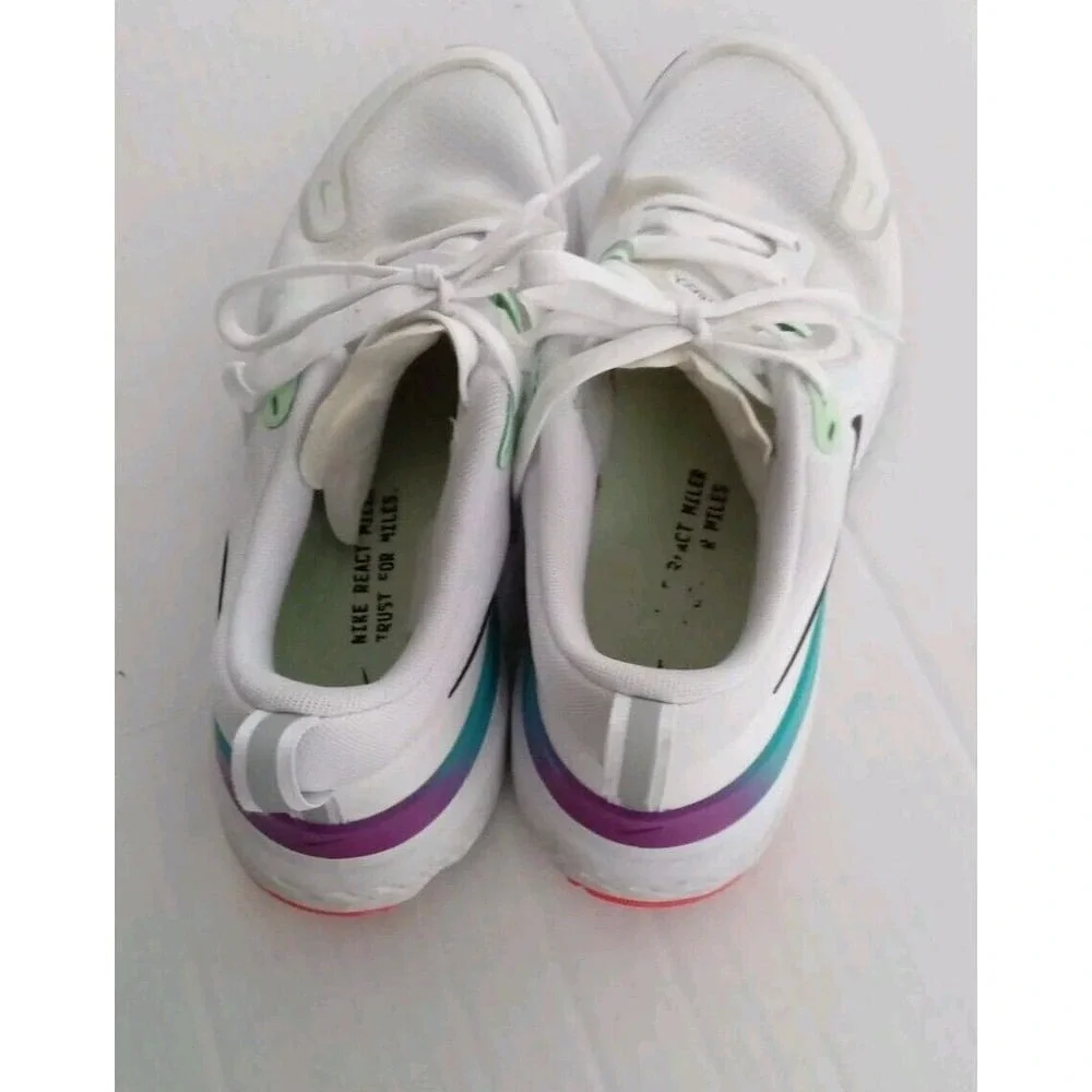 Nike React Miler White Teal Purple Running Shoes CW1778-103